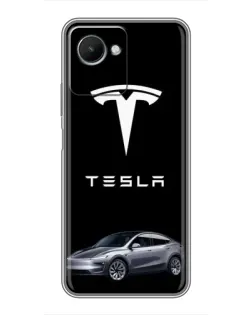 Чехол для Realme C30s с картинкой «Tesla Model Y»
