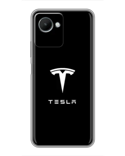 Чехол для Realme C30s с картинкой «Tesla White Logo»