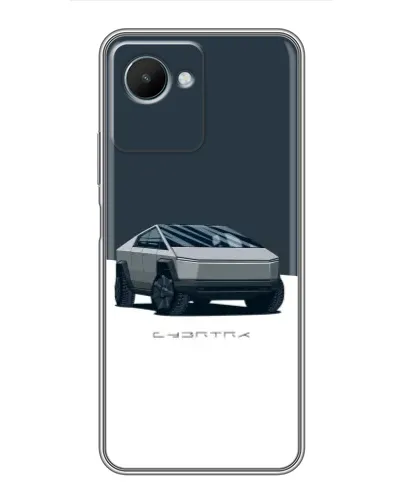 Чехол для Realme C30s с картинкой «Серебристый Cybertruck Tesla»