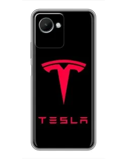 Чехол для Realme C30s с картинкой «Tesla Red Logo»