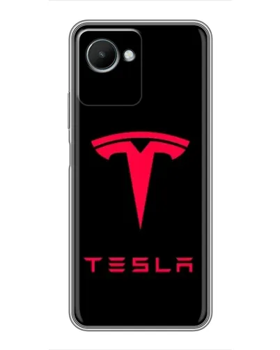 Чехол для Realme C30s с картинкой «Tesla Red Logo»