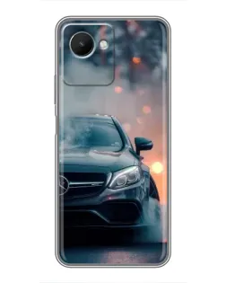 Чехол для Realme C30s с картинкой «Mercedes — ночной город»