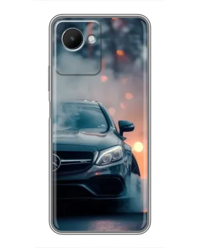 Чехол для Realme C30s с картинкой «Mercedes — ночной город»