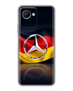 Чехол для Realme C30s с картинкой «Mercedes — флаг Германии»