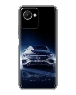 Чехол для Realme C30s с картинкой «Ночной Mercedes EQ»