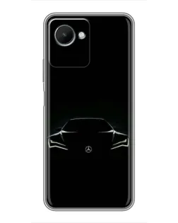 Чохол для Realme C30s з картинкою «Mercedes — силует авто»
