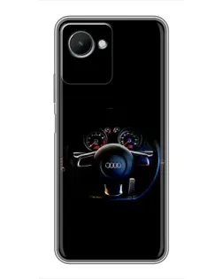 Чехол для Realme C30s с картинкой «Салон Audi — руль» Чехол для Realme C30s с картинкой «Салон Audi — руль»