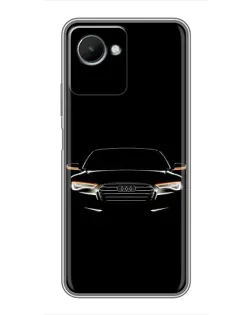 Чехол для Realme C30s с картинкой «Audi — ночной контур»