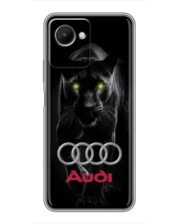 Чехол для Realme C30s с картинкой «Пантера и Audi»