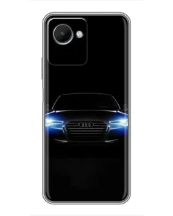 Чехол для Realme C30s с картинкой «Audi в неоне»