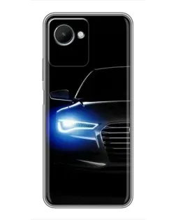 Чехол для Realme C30s с картинкой «Неоновый взгляд Audi»