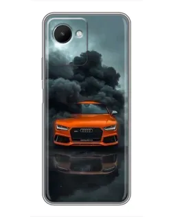 Чехол для Realme C30s с картинкой «Audi в облаках дыма»