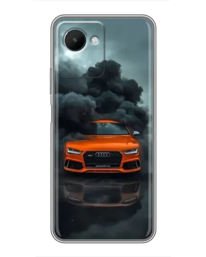 Чехол для Realme C30s с картинкой «Audi в облаках дыма»