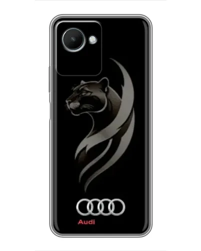 Чехол для Realme C30s с картинкой «Графика — пантера и Audi»