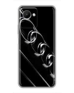 Чехол для Realme C30s с картинкой «Audi — абстрактные кольца»