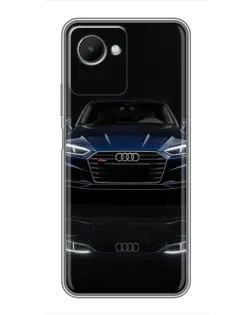 Чехол для Realme C30s с картинкой «Audi — ночное отражение»