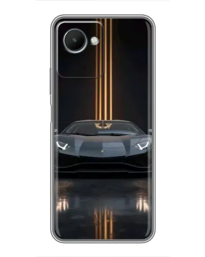 Чехол для Realme C30s с картинкой «Lamborghini золотые линии»