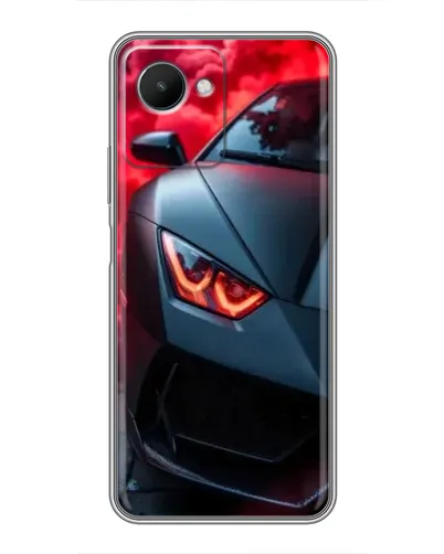 Чехол для Realme C30s с картинкой «Lamborghini красное сияние»