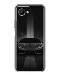 Чехол для Realme C30s с картинкой «Lamborghini симметрия дорог»