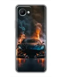 Чехол для Realme C30s с картинкой «Lamborghini дымная эстетика»