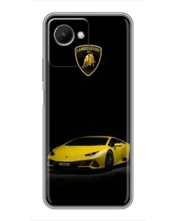 Чехол для Realme C30s с картинкой «Lamborghini желтый акцент»