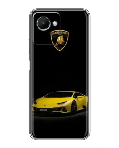Чехол для Realme C30s с картинкой «Lamborghini желтый акцент»