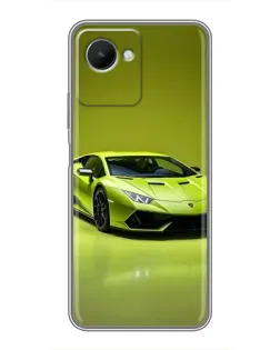 Чехол для Realme C30s с картинкой «Салатовый Lamborghini Huracan»