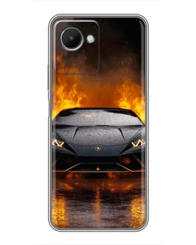 Чехол для Realme C30s с картинкой «Lamborghini в огне»