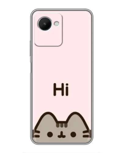 Чехол для Realme C30s с картинкой «Пушин говорит Hi»