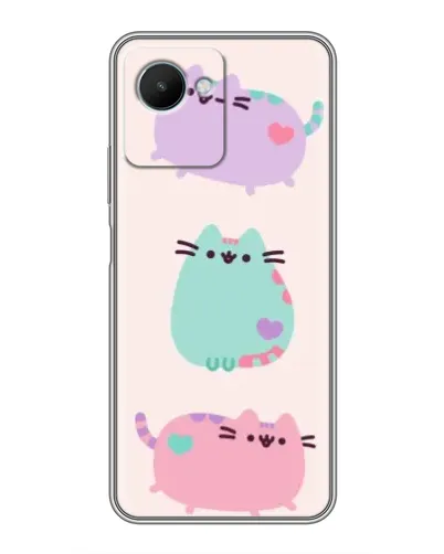Чехол для Realme C30s с картинкой «Pusheen трио»