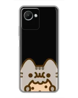 Чехол для Realme C30s с картинкой «Пушин на черном»