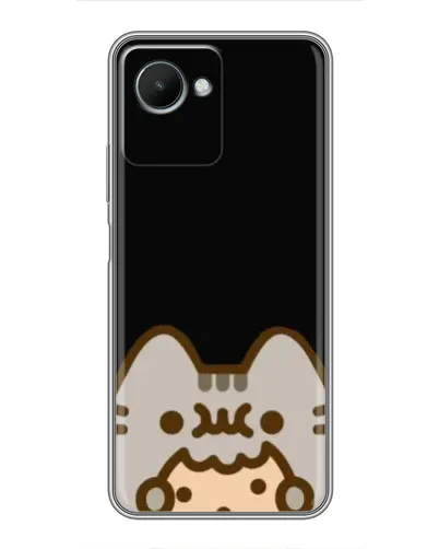 Чехол для Realme C30s с картинкой «Пушин на черном»