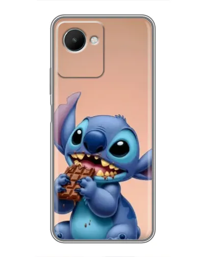 Чехол для Realme C30s с картинкой «Стич ест шоколад»