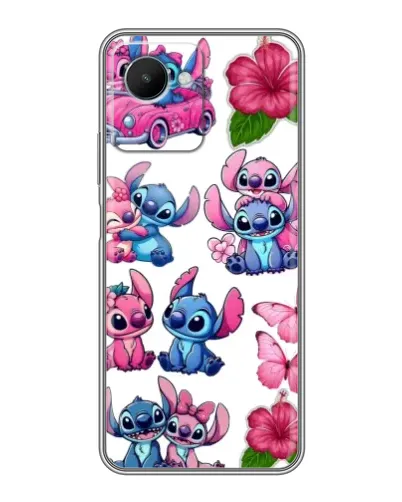 Чехол для Realme C30s с картинкой «Стикеры Stitch и Angel»