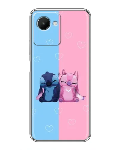 Чехол для Realme C30s с картинкой «Stitch и Angel Love»