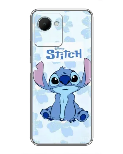 Чехол для Realme C30s с картинкой «Stitch среди цветов»