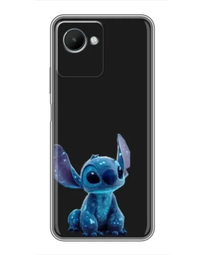Чехол для Realme C30s с картинкой «Стич на черном»