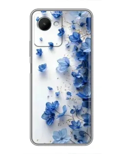Чохол для Realme C30s з картинкою «Блакитний квітковий каскад»