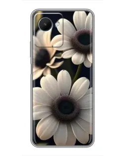 Чохол для Realme C30s з картинкою «Білі маргаритки макро»
