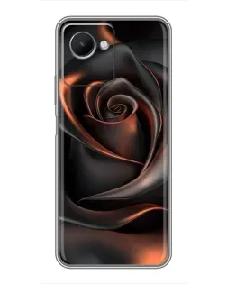 Чохол для Realme C30s з картинкою «Шовкова чорна троянда»