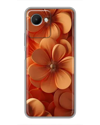 Чехол для Realme C30s с картинкой «Оранжевый макро цветок»