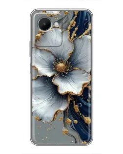 Чохол для Realme C30s з картинкою «Біла квітка та золотий флюїд»