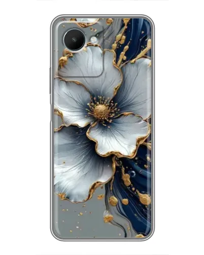 Чехол для Realme C30s с картинкой «Белый цветок и золотой флюид» Чехол для Realme C30s с картинкой «Белый цветок и золотой флюид»