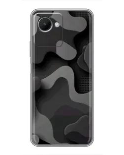 Чехол для Realme C30s с картинкой «Темный абстрактный камуфляж»