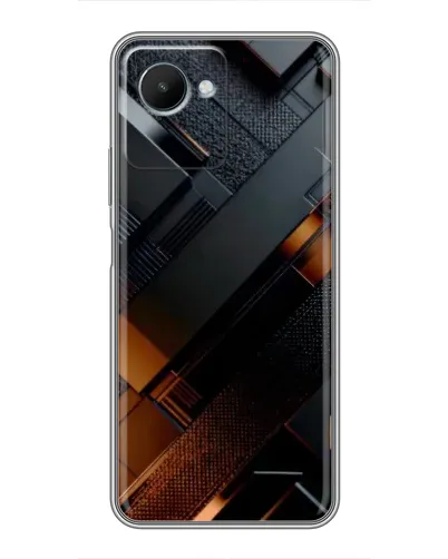 Чехол для Realme C30s с картинкой «Черные геометрические блоки» Чехол для Realme C30s с картинкой «Черные геометрические блоки»