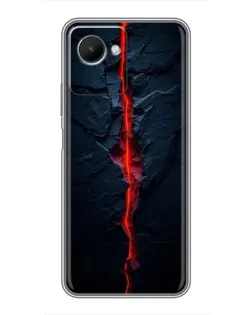 Чехол для Realme C30s с картинкой «Kрасная лавовая трещина»