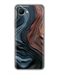 Чехол для Realme C30s с картинкой «Цветные волны каньона»
