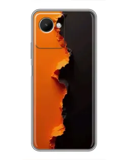 Чехол для Realme C30s с картинкой «Оранжевый разлом»