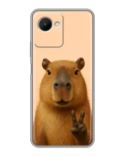 Чехол для Realme C30s с картинкой «Капибара виктория»