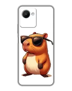 Чехол для Realme C30s с картинкой «Капибара в очках»